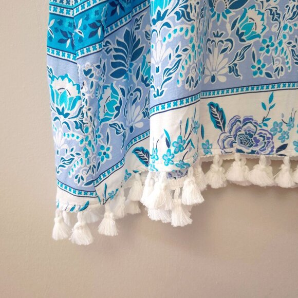 EUC funsport blue and white mid length tunic style top / beach, pool cover up, M - Picture 6 of 6